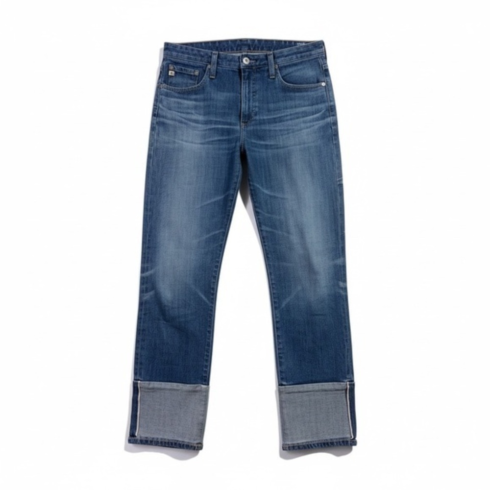 AG Isabelle High Rise Straight Leg Cropped Cuff Jeans